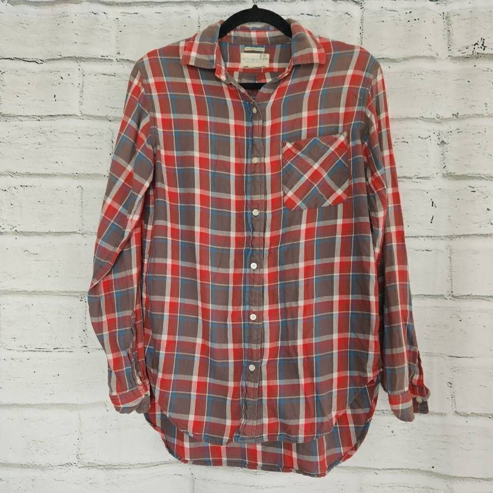 Ralph Lauren Denim and Supply RL Boyfriend  Button Up Cotton Shirt Plaid Medium